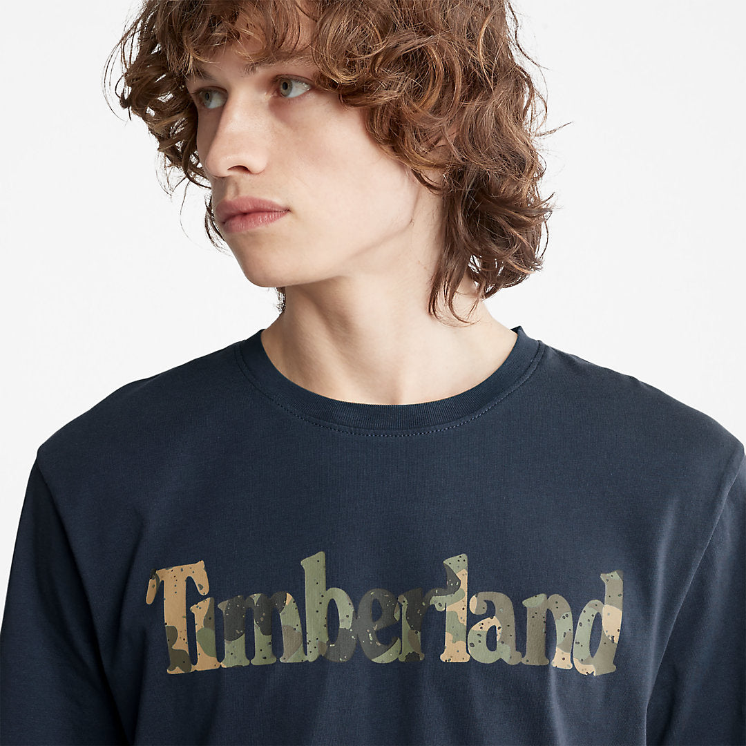Mens Timberland Camo-Logo T-Shirt for Men in Navy