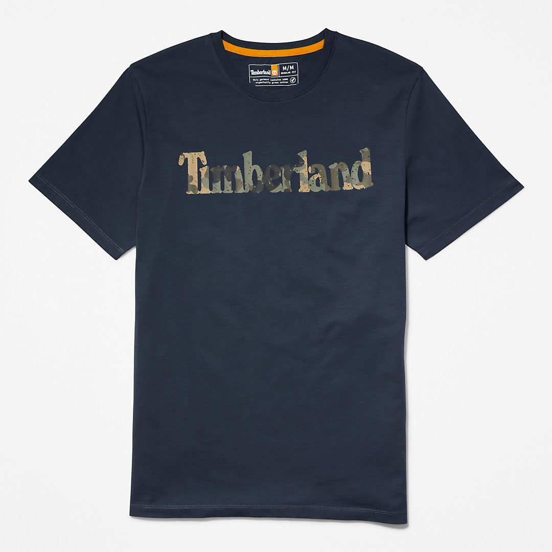 Mens Timberland Camo-Logo T-Shirt for Men in Navy