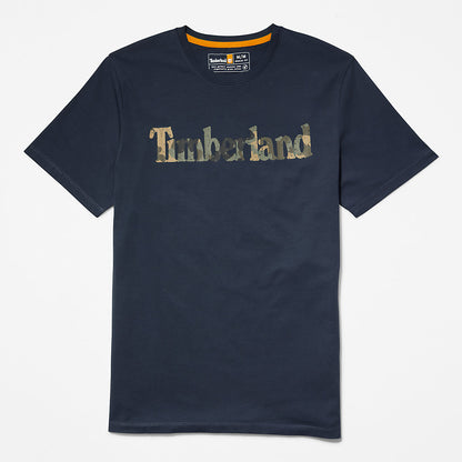 Mens Timberland Camo-Logo T-Shirt for Men in Navy