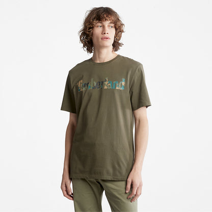 Mens Timberland Camo-Logo T-Shirt for Men in Dark Green