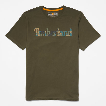 Mens Timberland Camo-Logo T-Shirt for Men in Dark Green