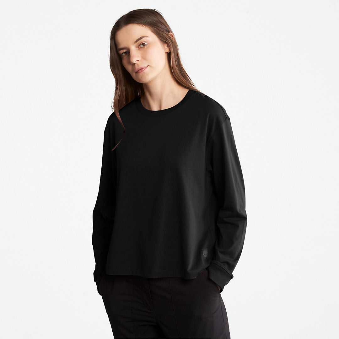 Womens Timberland Anti-Odour Supima® Cotton Long-sleeved T-Shirt for Women in Black