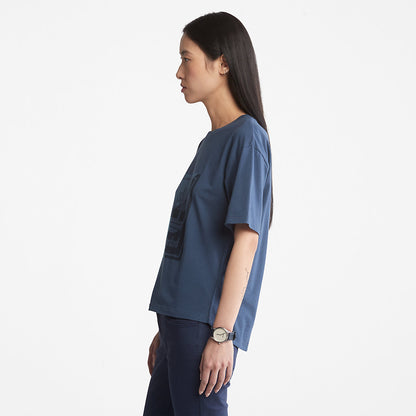Womens Timberland Logo Graphic T-Shirt for Women in Blue