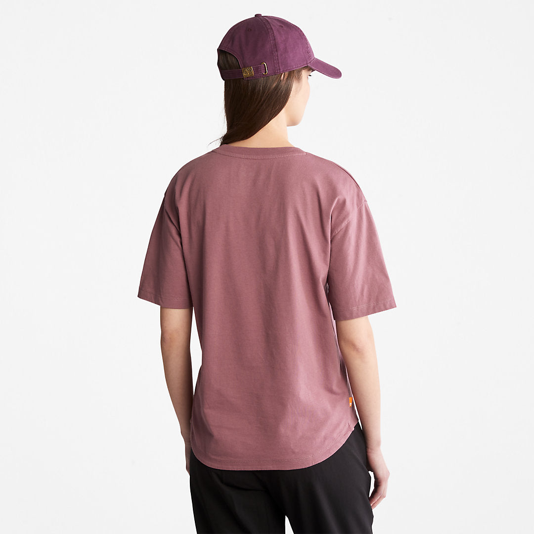 Womens Timberland Logo Graphic T-Shirt for Women in Pink