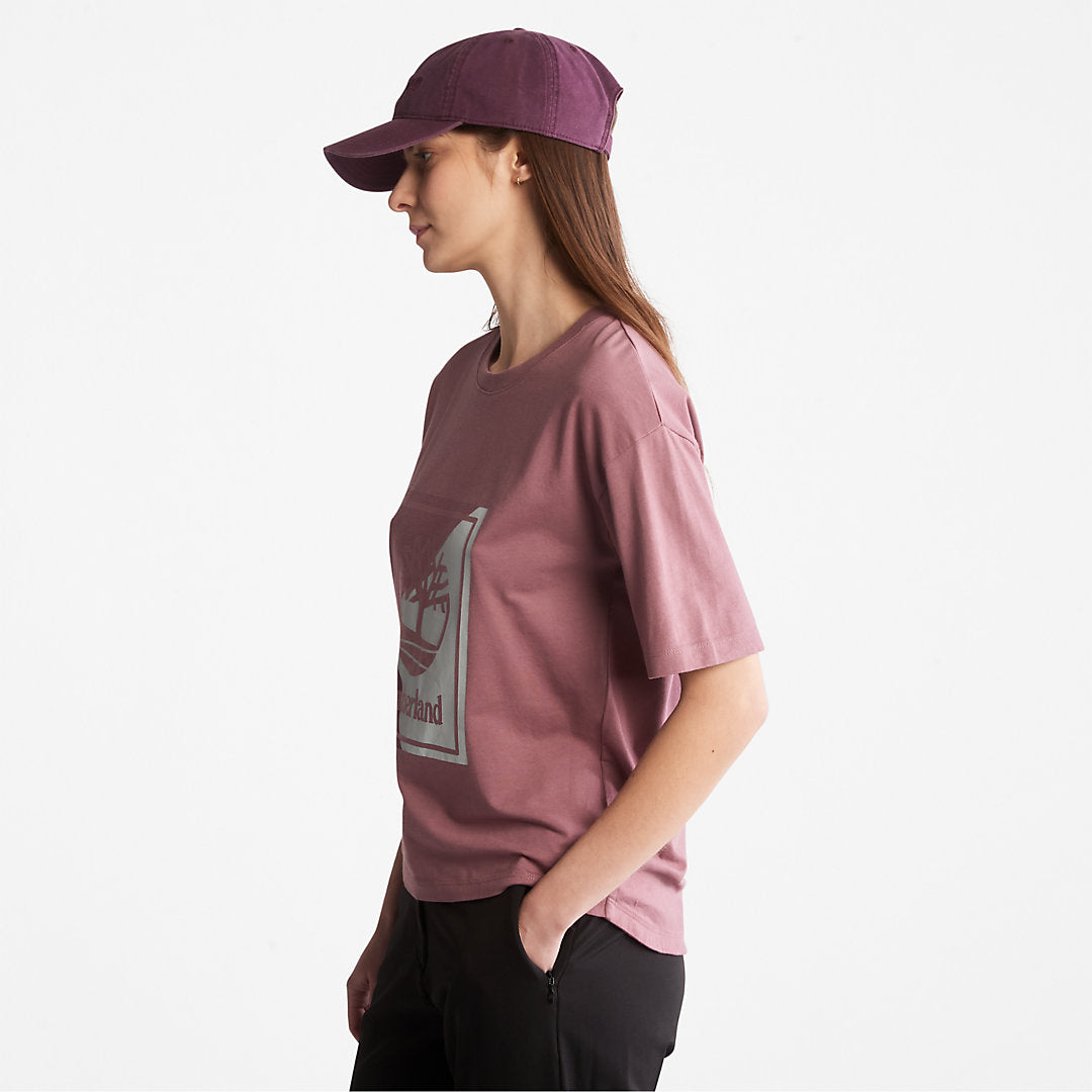 Womens Timberland Logo Graphic T-Shirt for Women in Pink