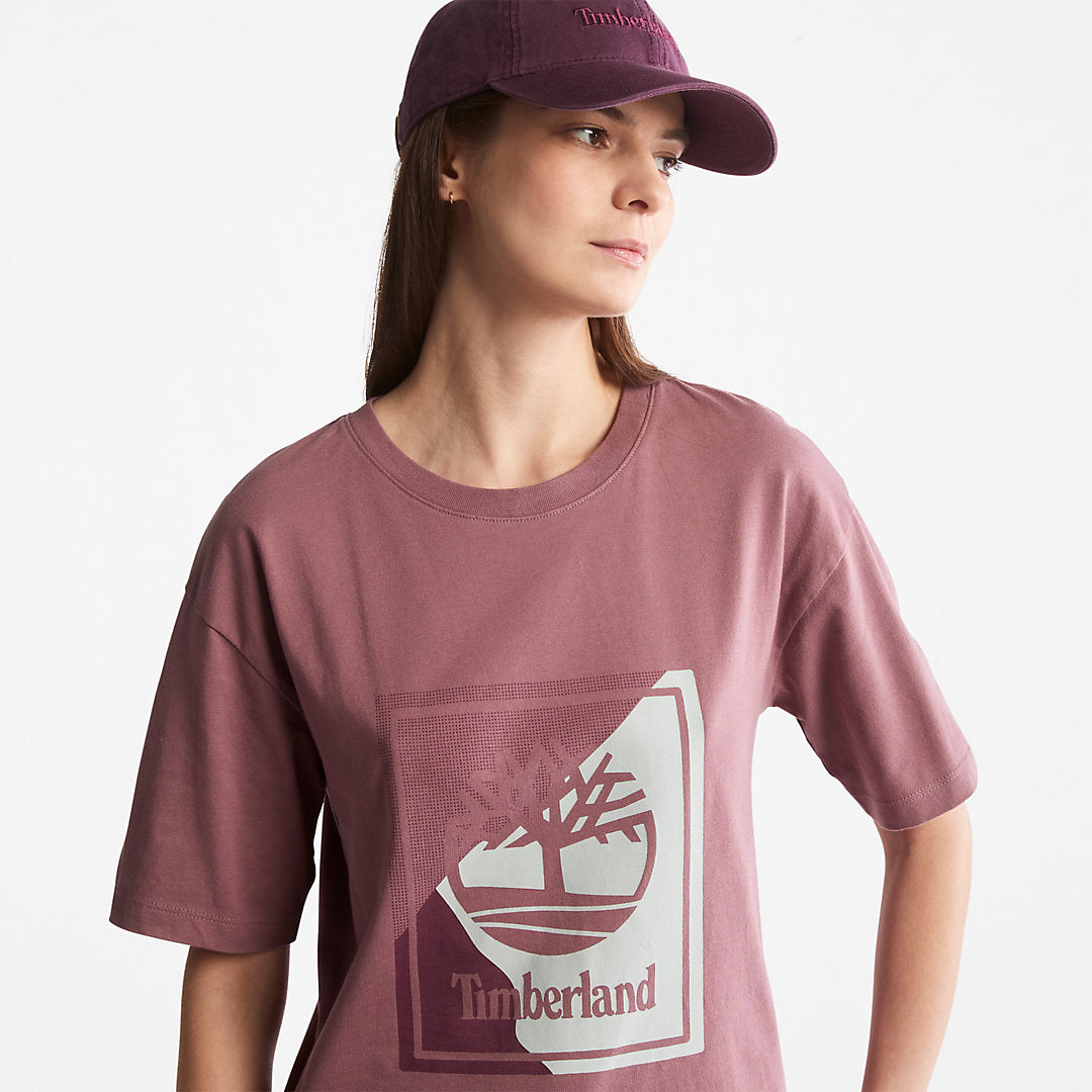 Womens Timberland Logo Graphic T-Shirt for Women in Pink