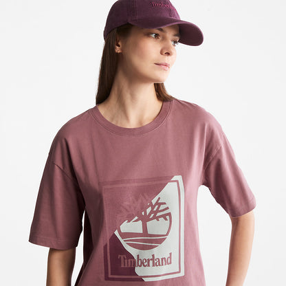 Womens Timberland Logo Graphic T-Shirt for Women in Pink