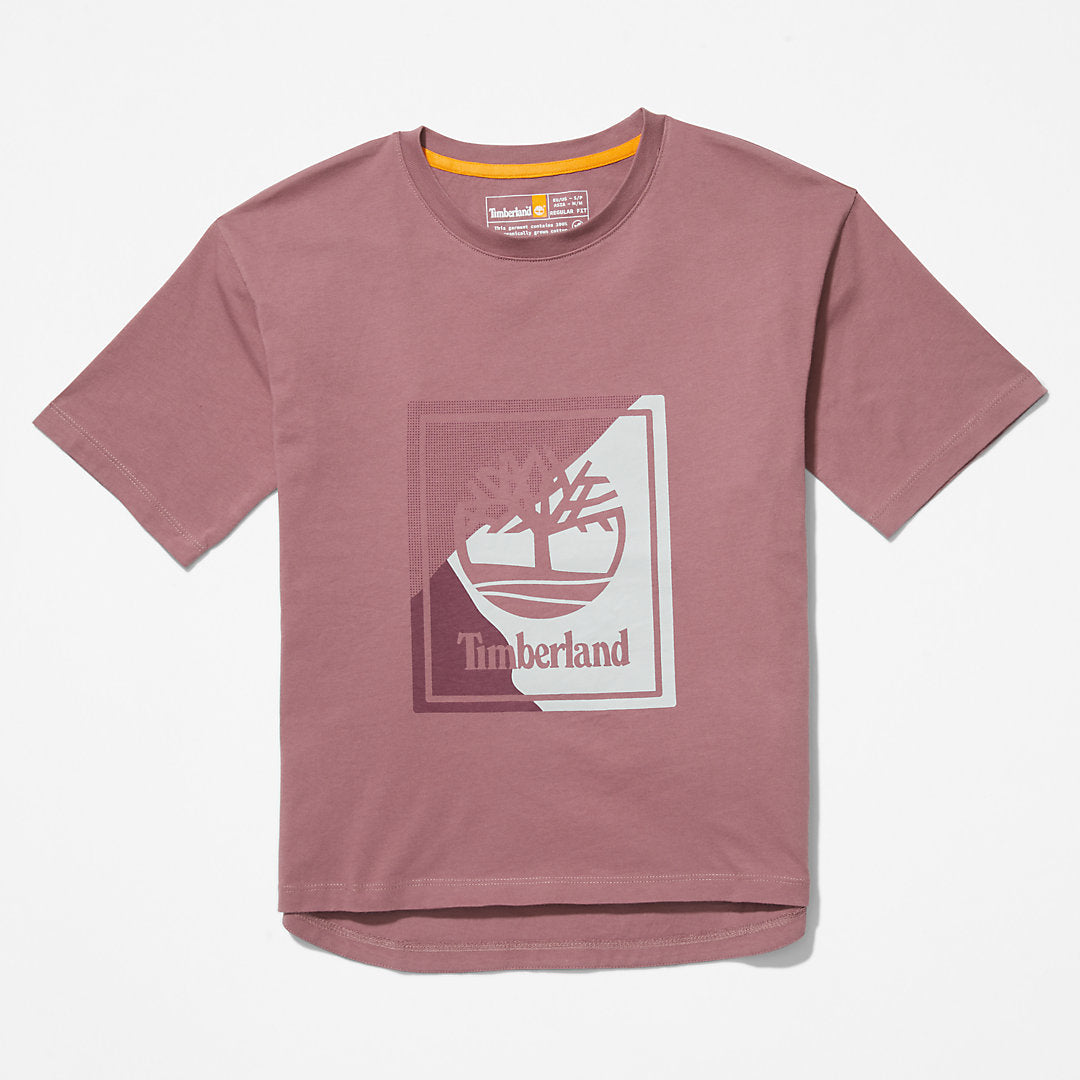 Womens Timberland Logo Graphic T-Shirt for Women in Pink