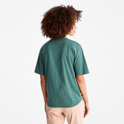Womens Timberland Logo Graphic T-Shirt for Women in Teal