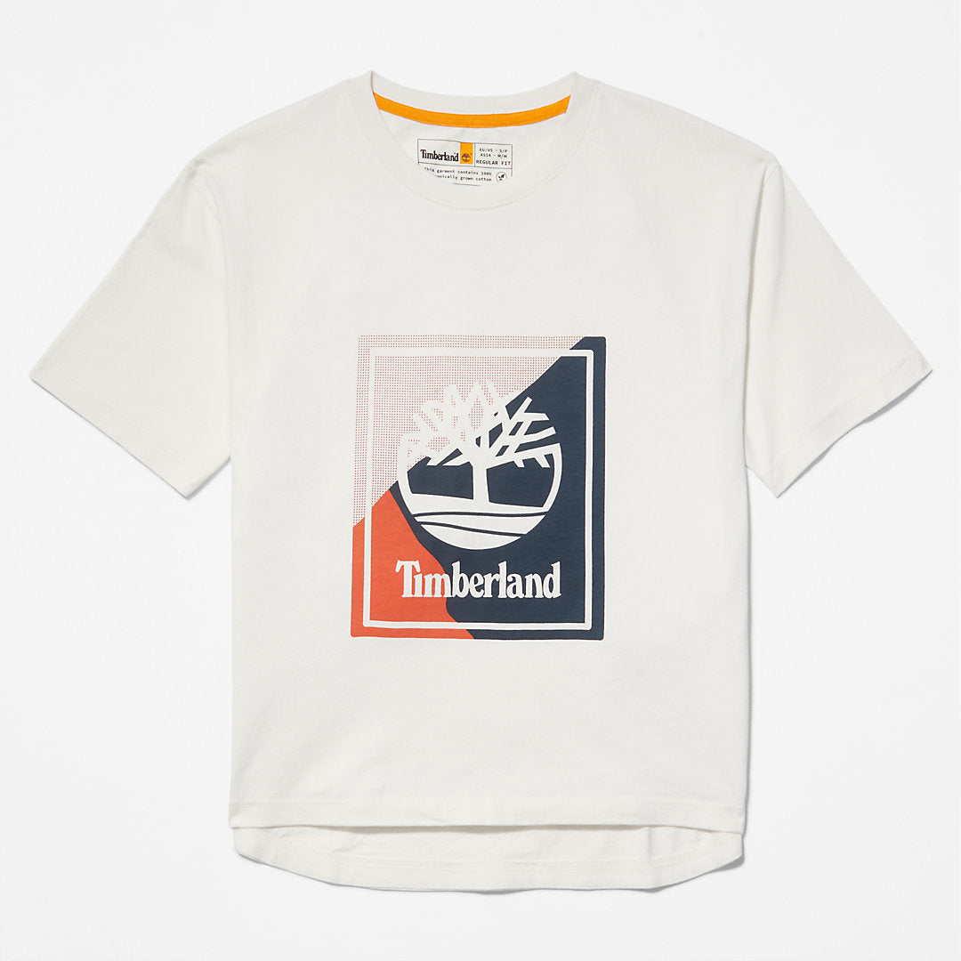 Womens Timberland Logo Graphic T-Shirt for Women in White