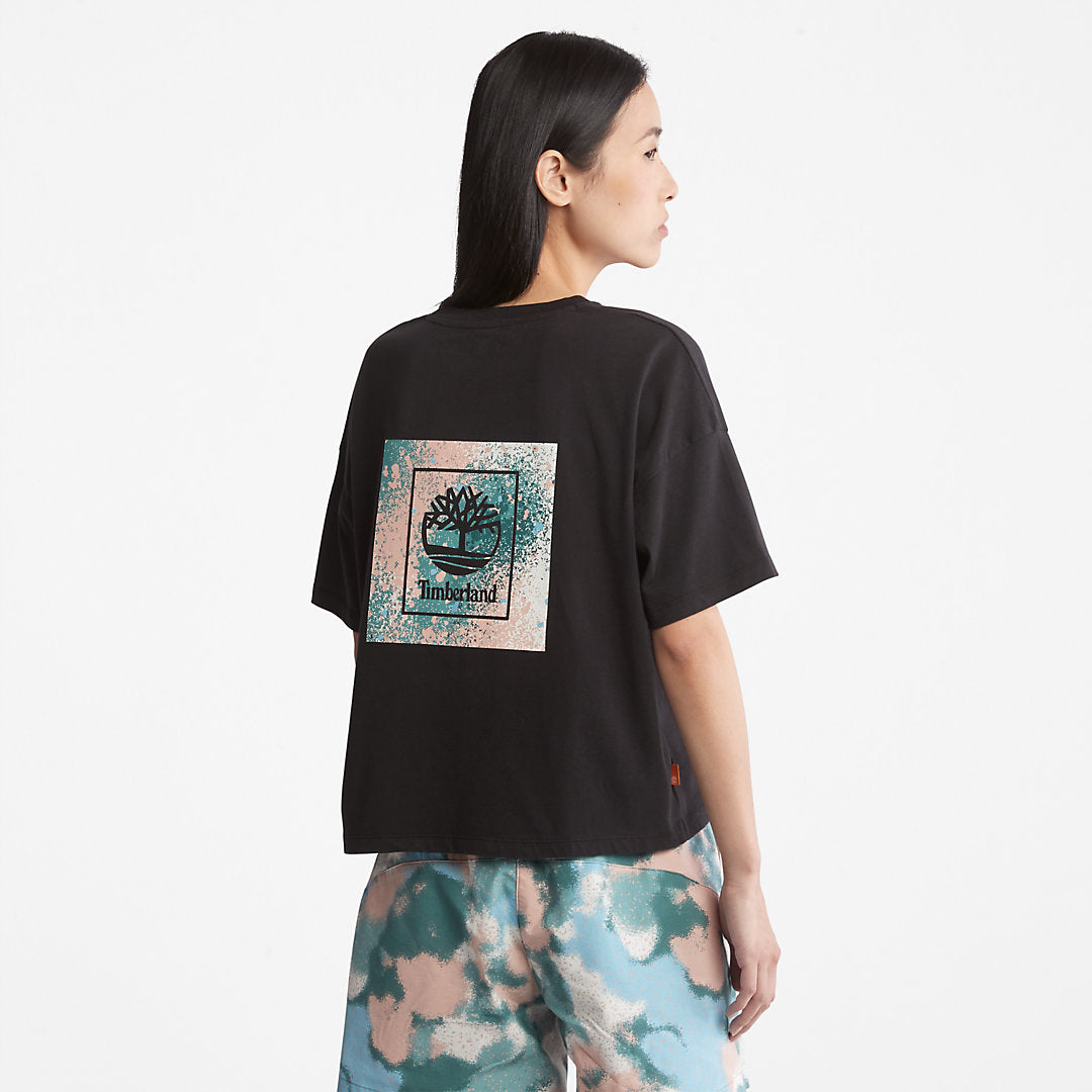 Womens Timberland Back Graphic Logo T-Shirt for Women in Black