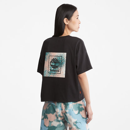 Womens Timberland Back Graphic Logo T-Shirt for Women in Black