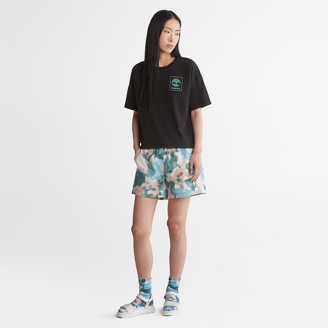 Womens Timberland Back Graphic Logo T-Shirt for Women in Black