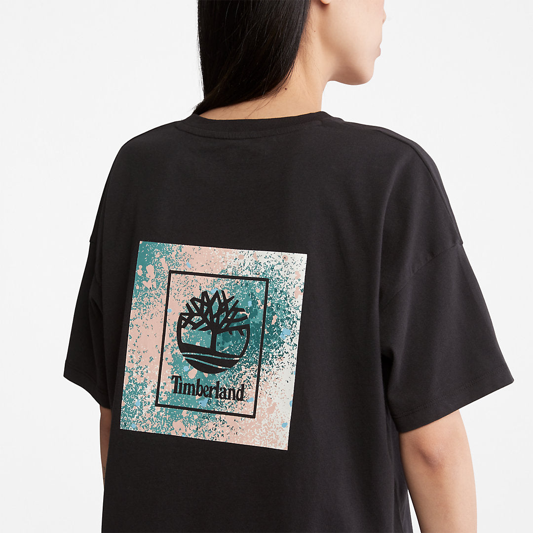 Womens Timberland Back Graphic Logo T-Shirt for Women in Black