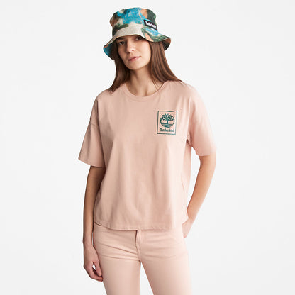 Womens Timberland Back Graphic Logo T-Shirt for Women in Pink