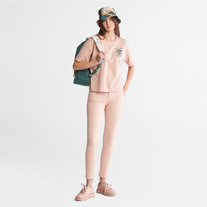 Womens Timberland Back Graphic Logo T-Shirt for Women in Pink