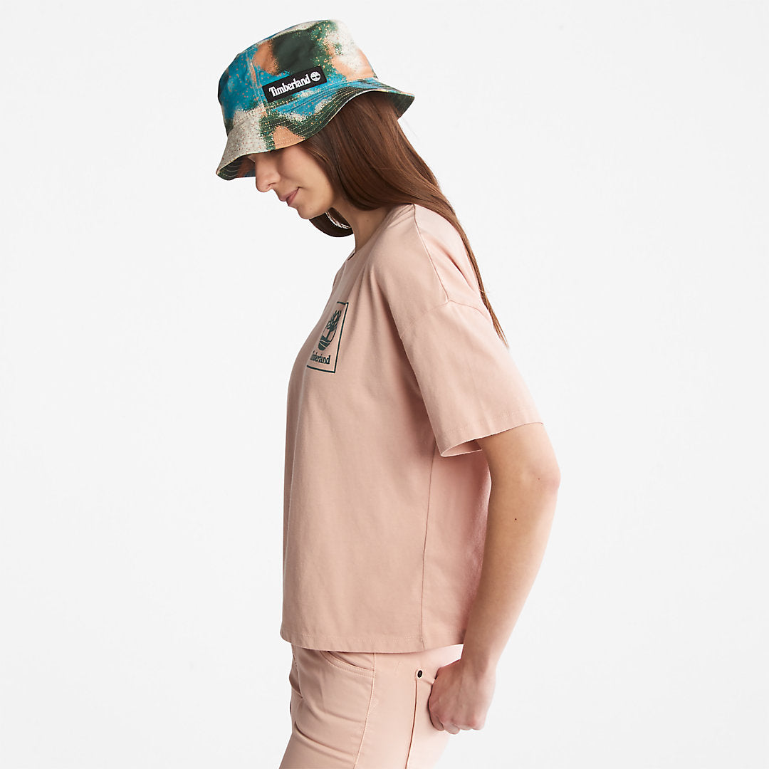 Womens Timberland Back Graphic Logo T-Shirt for Women in Pink