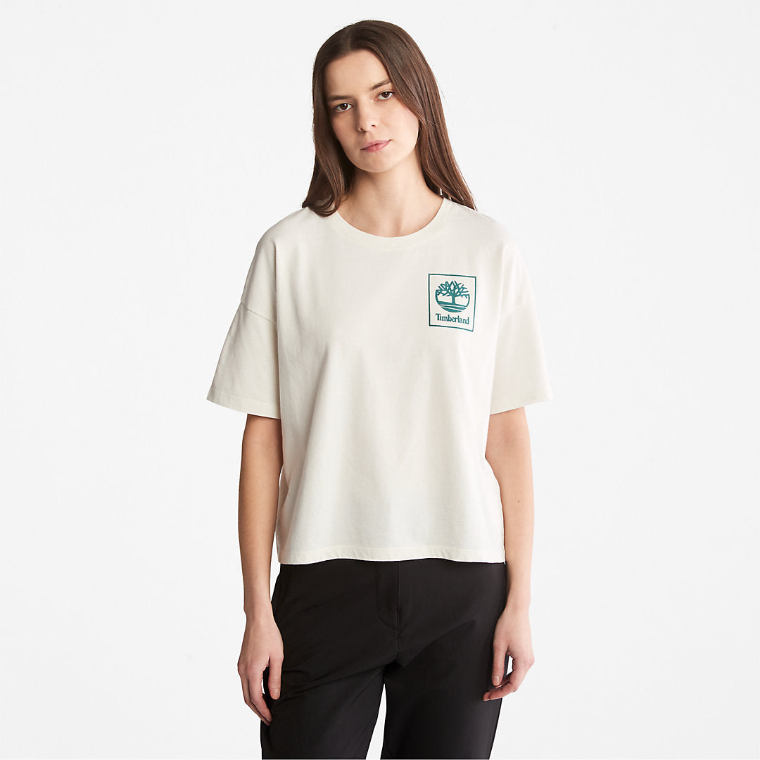 Womens Timberland Back Graphic Logo T-Shirt for Women in White