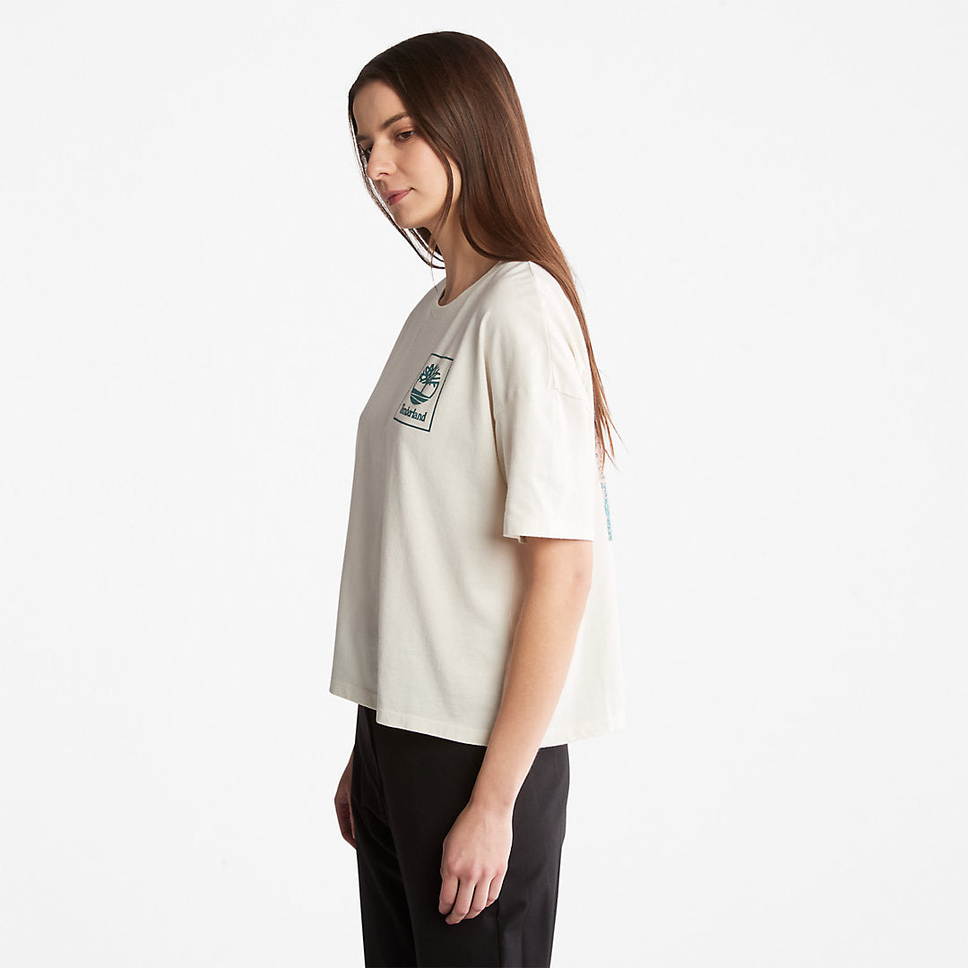 Womens Timberland Back Graphic Logo T-Shirt for Women in White