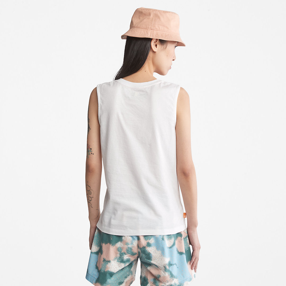 Womens Timberland Logo Tank Top for Women in White