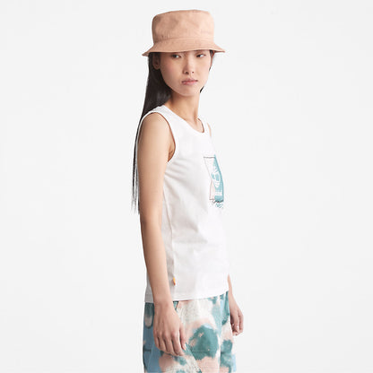 Womens Timberland Logo Tank Top for Women in White