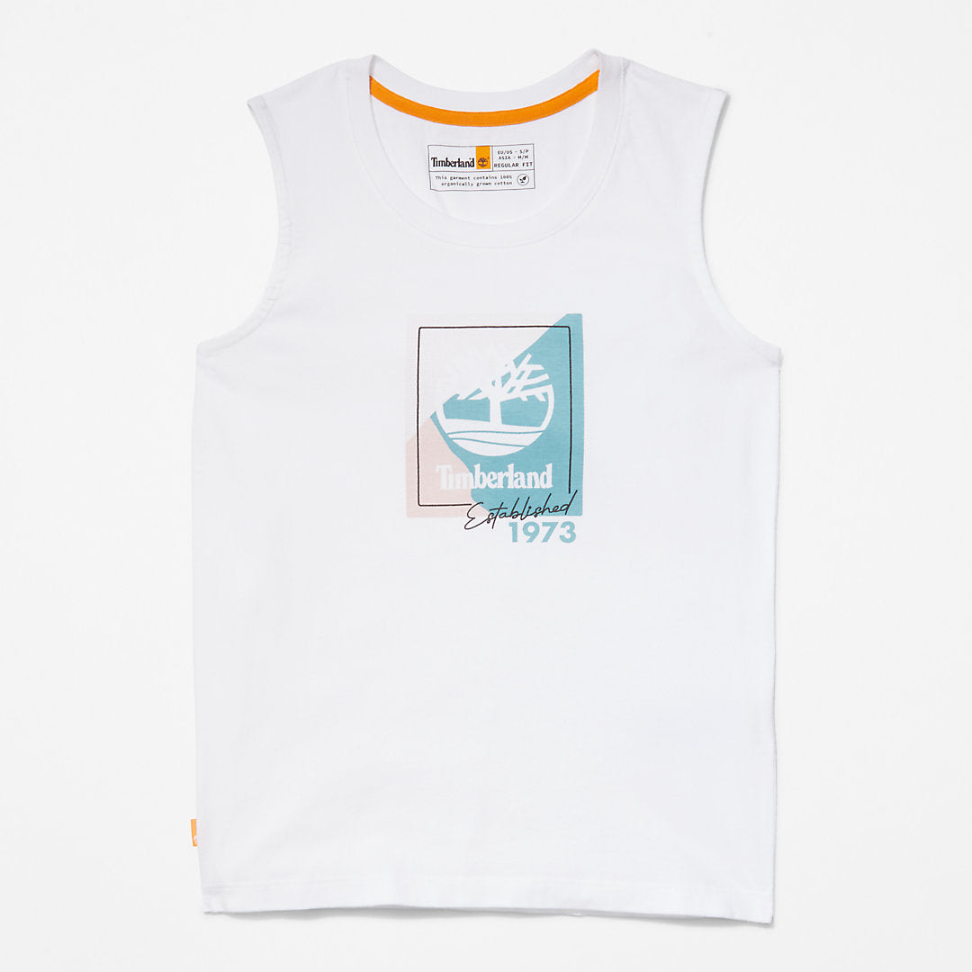 Womens Timberland Logo Tank Top for Women in White