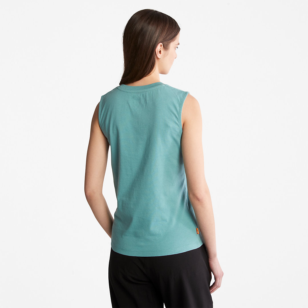 Womens Timberland Logo Tank Top for Women in teal
