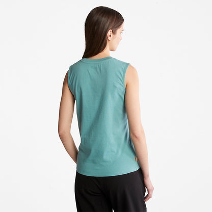 Womens Timberland Logo Tank Top for Women in teal