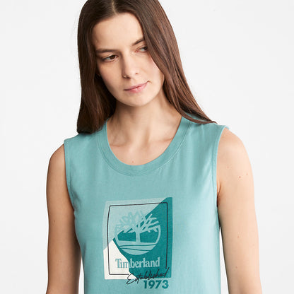 Womens Timberland Logo Tank Top for Women in teal