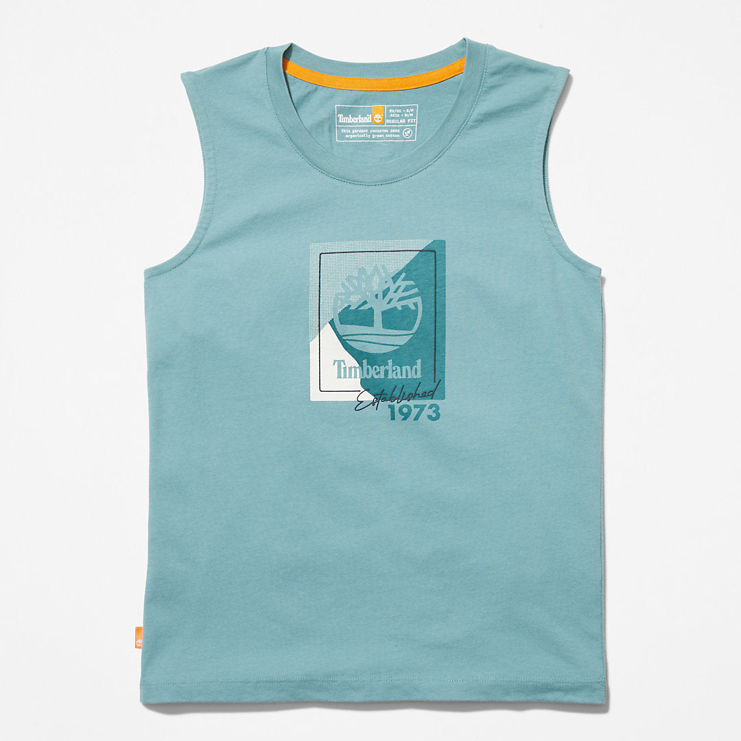 Womens Timberland Logo Tank Top for Women in teal