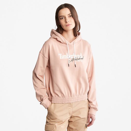Womens Timberland Established 1973 Logo Hoodie for Women in Light Pink