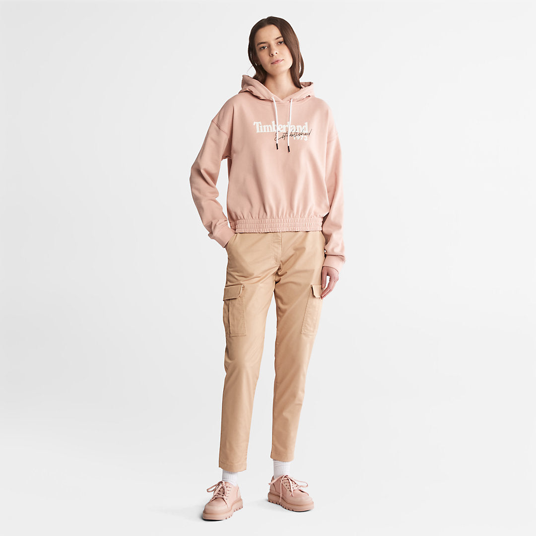 Womens Timberland Established 1973 Logo Hoodie for Women in Light Pink