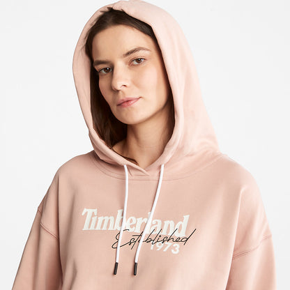 Womens Timberland Established 1973 Logo Hoodie for Women in Light Pink