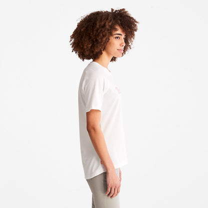 Womens Timberland Raglan-sleeve Logo T-Shirt for Women in White
