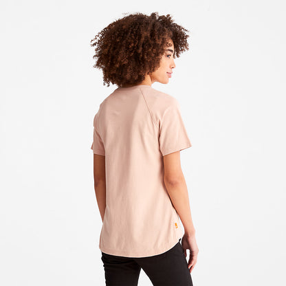 Womens Timberland Raglan-sleeve Logo T-Shirt for Women in Light Pink