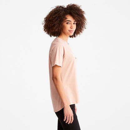 Womens Timberland Raglan-sleeve Logo T-Shirt for Women in Light Pink
