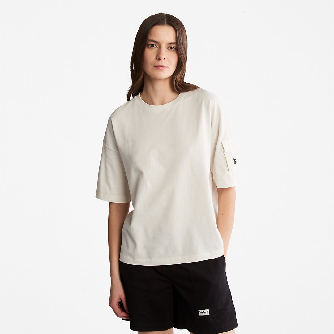 Womens Timberland Progressive Utility Pocket T-Shirt for Women in White