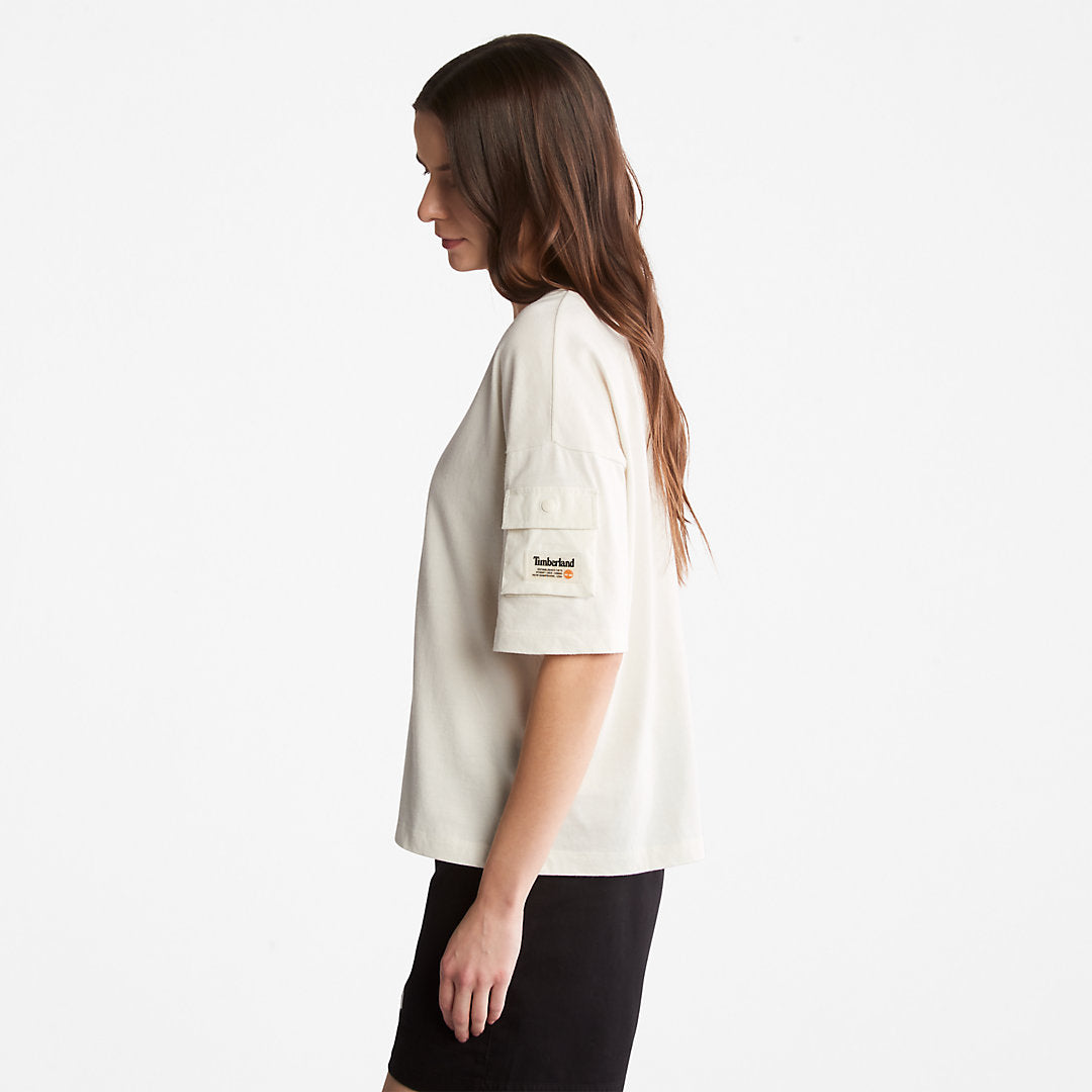 Womens Timberland Progressive Utility Pocket T-Shirt for Women in White