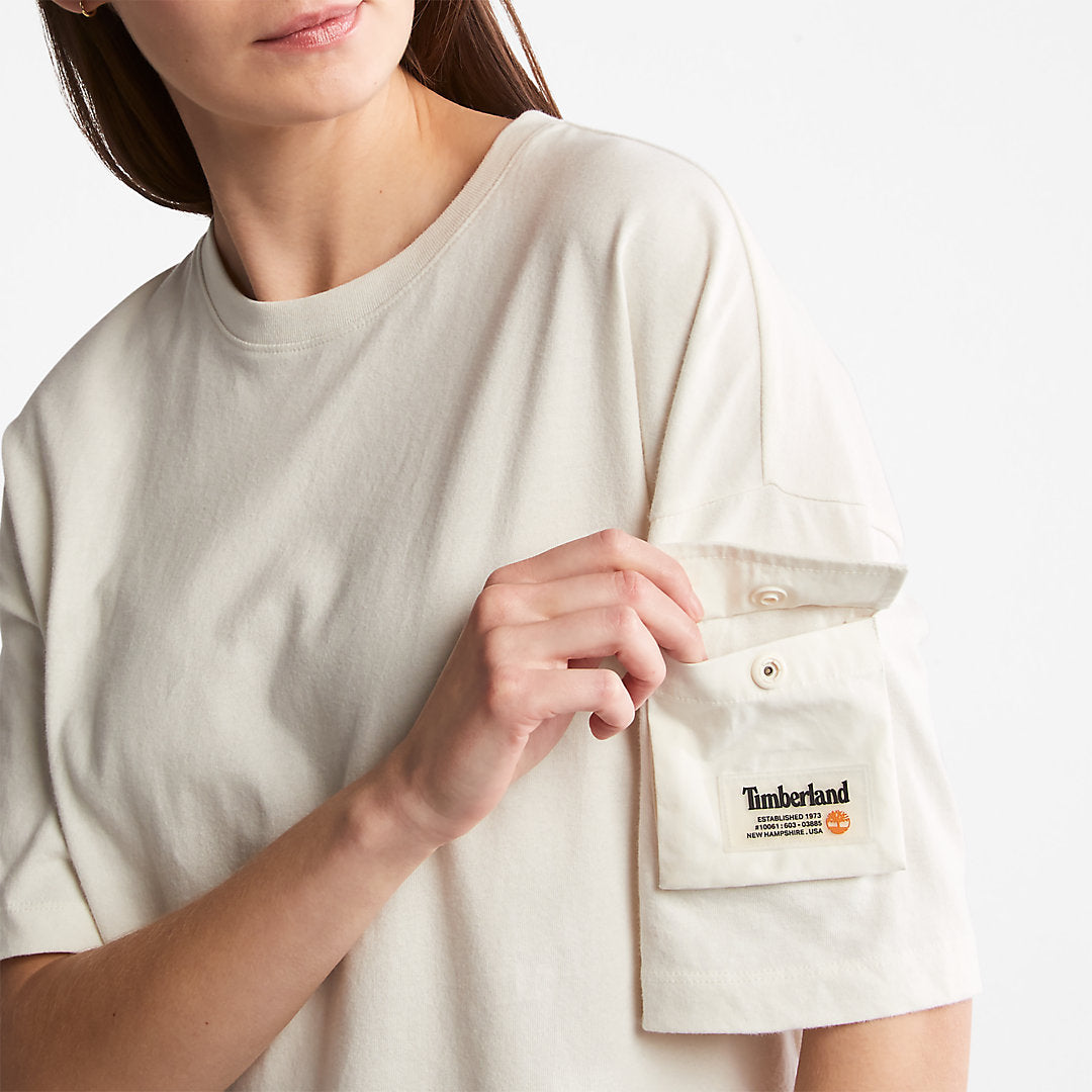 Womens Timberland Progressive Utility Pocket T-Shirt for Women in White