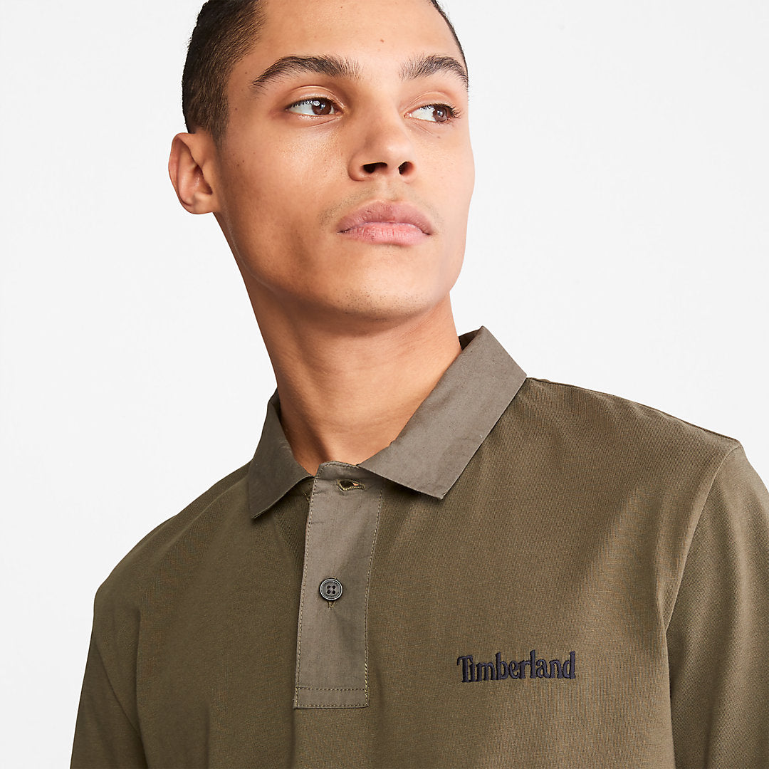 Mens Timberland Outdoor Heritage Polo Shirt for Men in Dark Green
