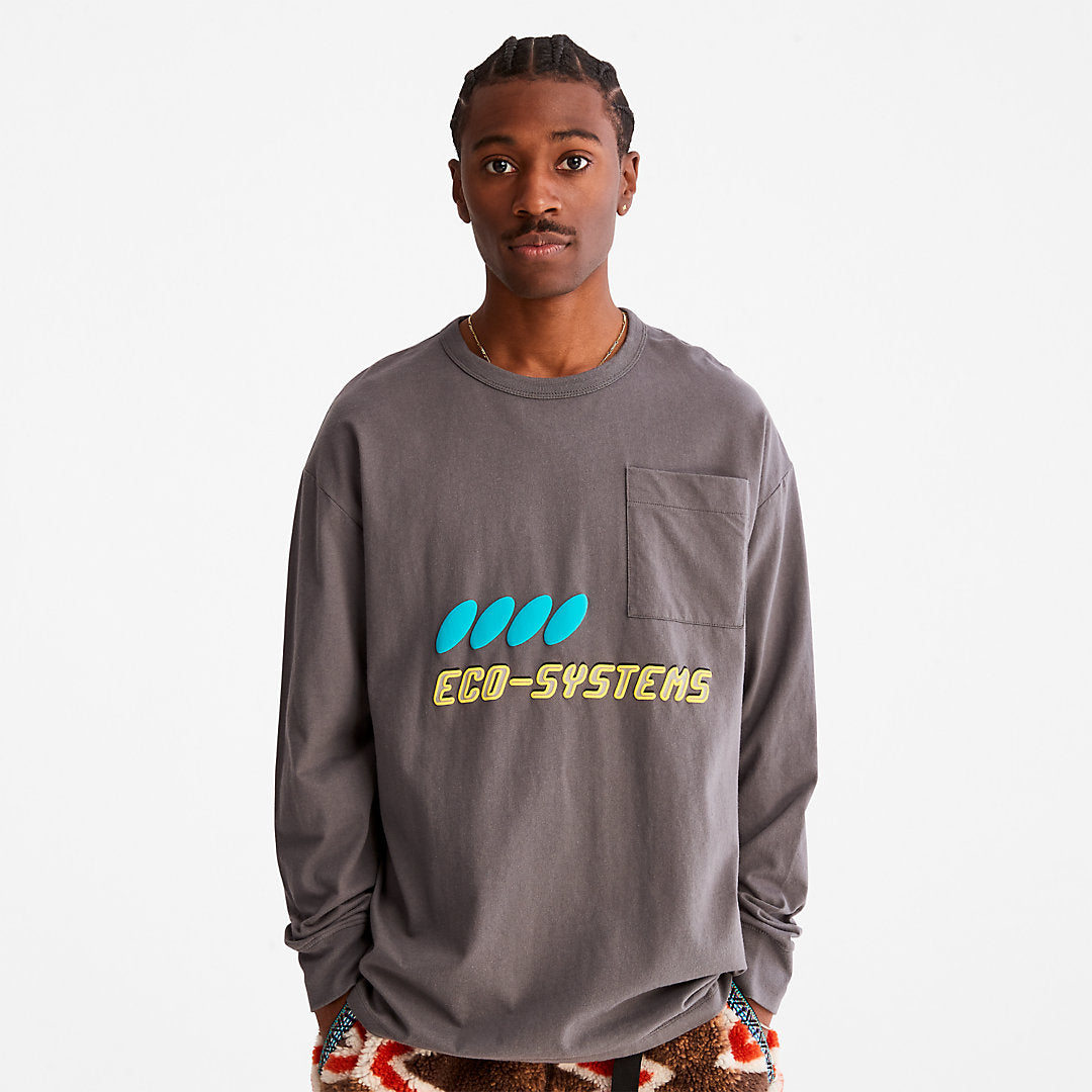 Mens Timberland Bee Line x Timberland® Long-sleeved T-Shirt in Grey