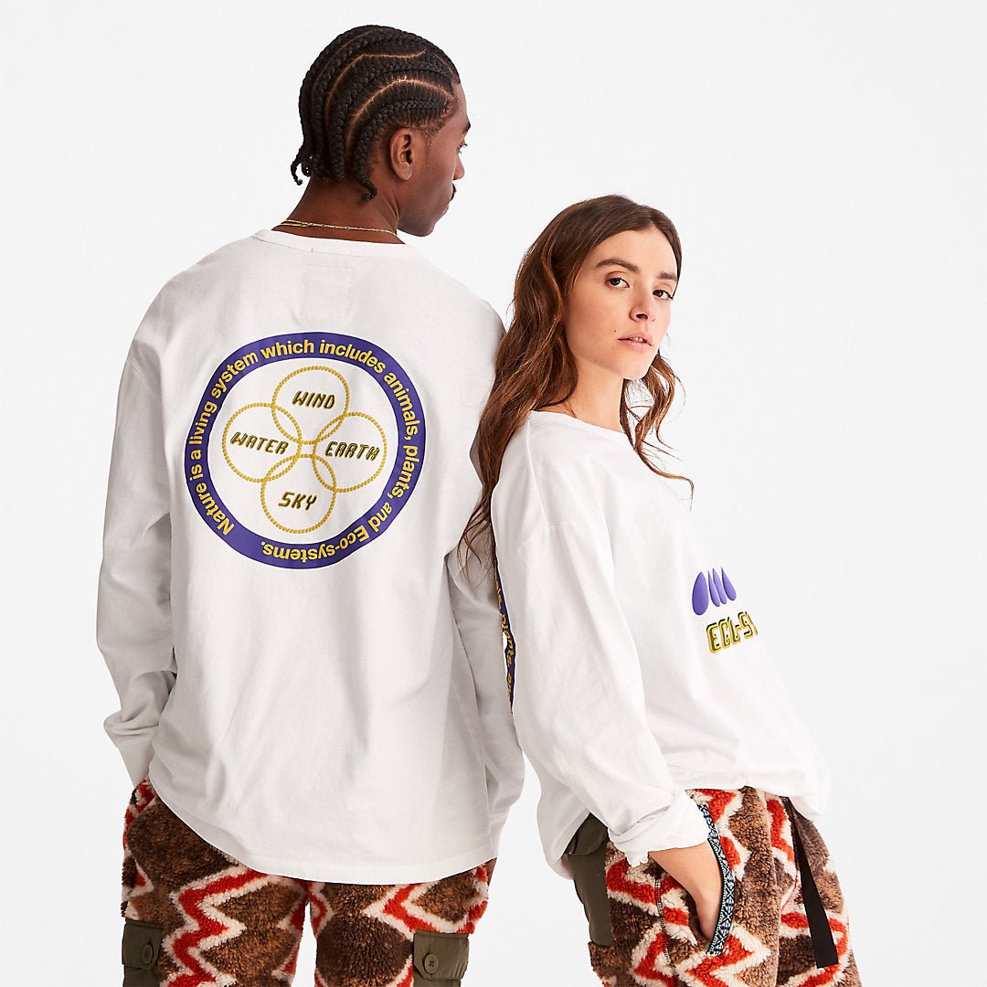 Mens Timberland Bee Line x Timberland® Long-sleeved T-Shirt in White