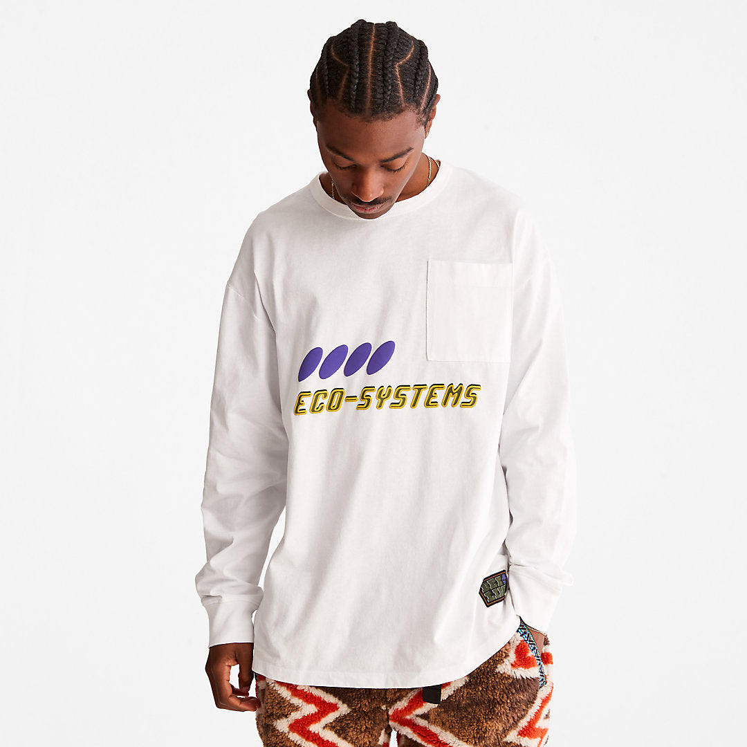 Mens Timberland Bee Line x Timberland® Long-sleeved T-Shirt in White