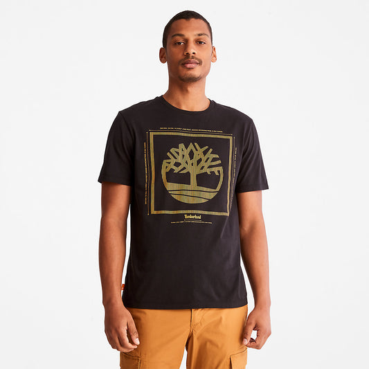 Mens Timberland Logo T-Shirt for Men in Black