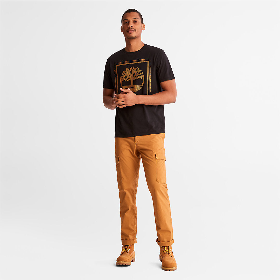 Mens Timberland Logo T-Shirt for Men in Black