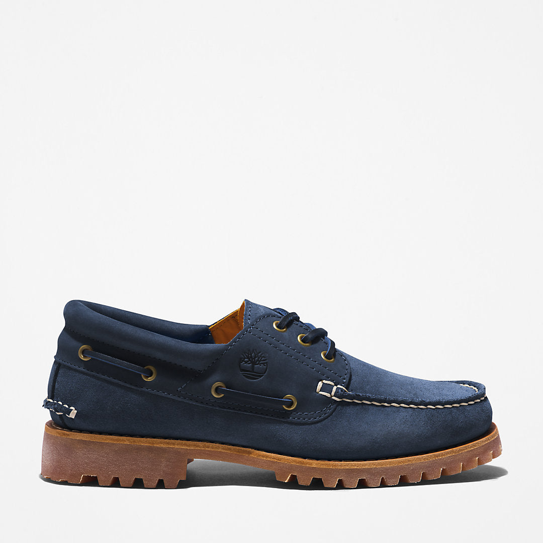 Mens Timberland Timberland® 3-Eye Lug Handsewn Boat Shoe for Men in Navy