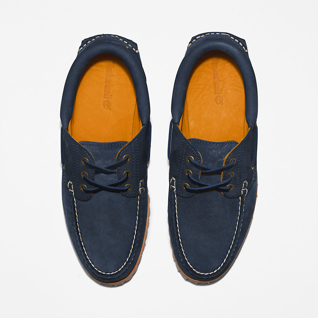 Mens Timberland Timberland® 3-Eye Lug Handsewn Boat Shoe for Men in Navy
