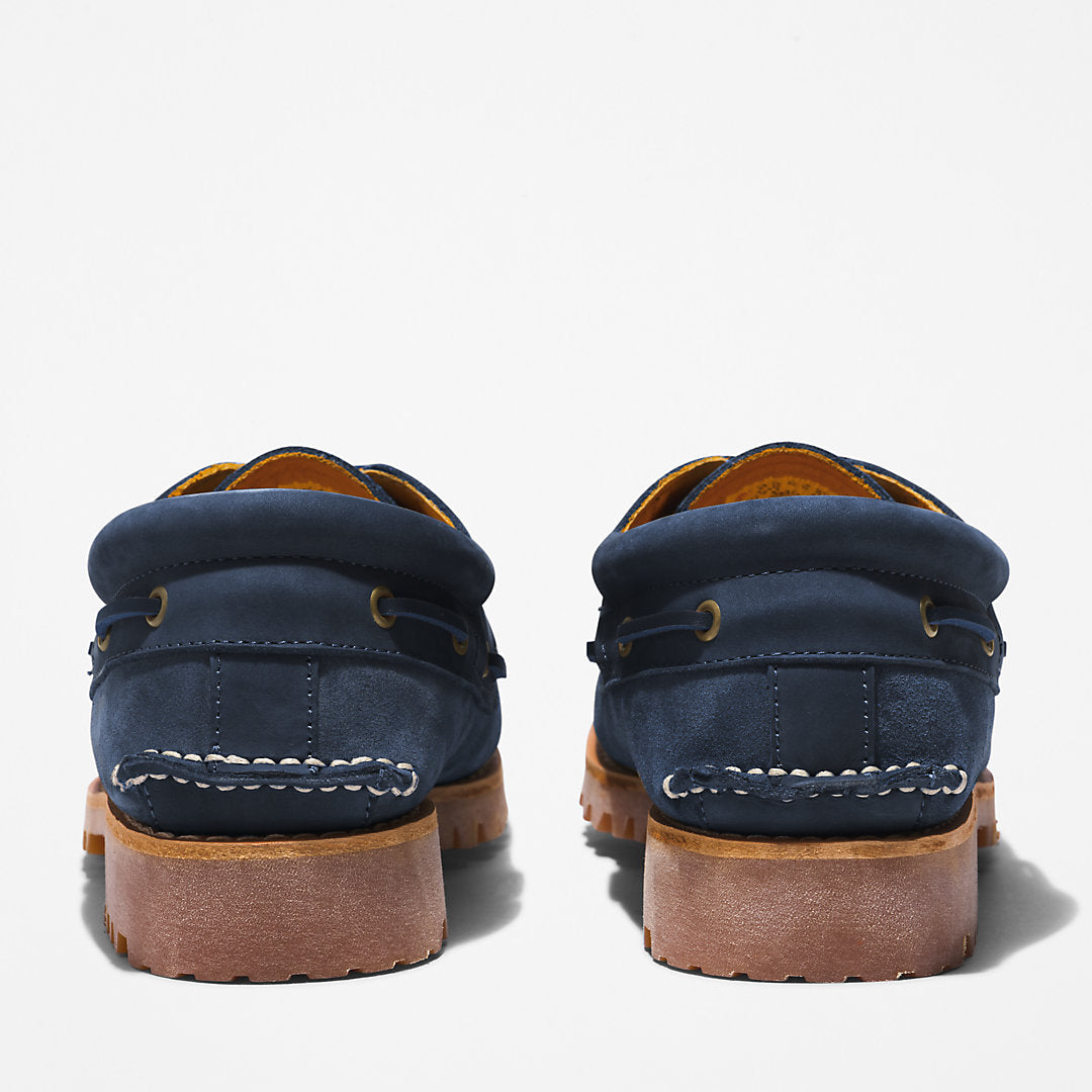 Mens Timberland Timberland® 3-Eye Lug Handsewn Boat Shoe for Men in Navy