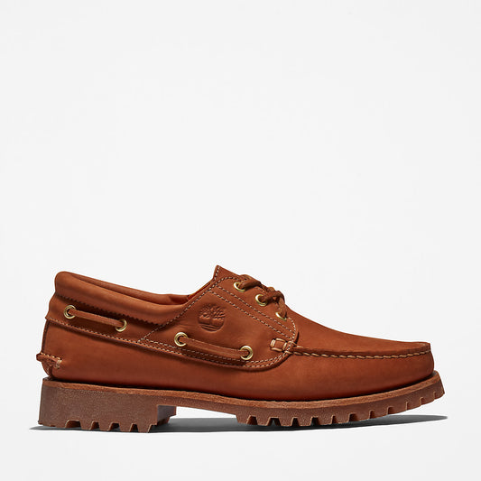 Mens Timberland Timberland® 3-Eye Lug Handsewn Boat Shoe for Men in Brown