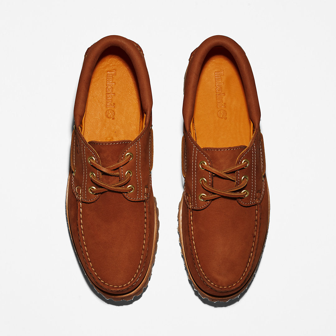 Mens Timberland Timberland® 3-Eye Lug Handsewn Boat Shoe for Men in Brown